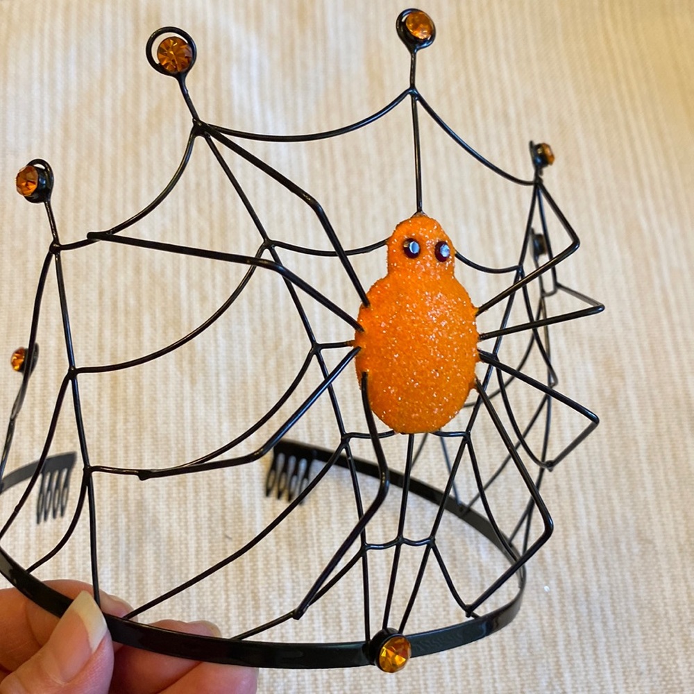 Spider Tiara with Orange diamantés. Halloween costume